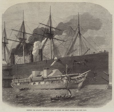 Shipping the Atlantic Telegraph Cable on Board the Great Eastern by Edwin Weedon